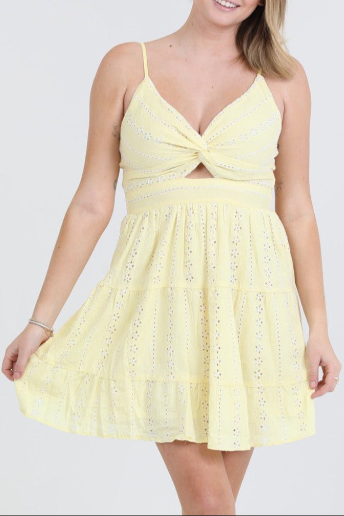 All Over Eyelet Embroidered Mini Dress - MTT Collective