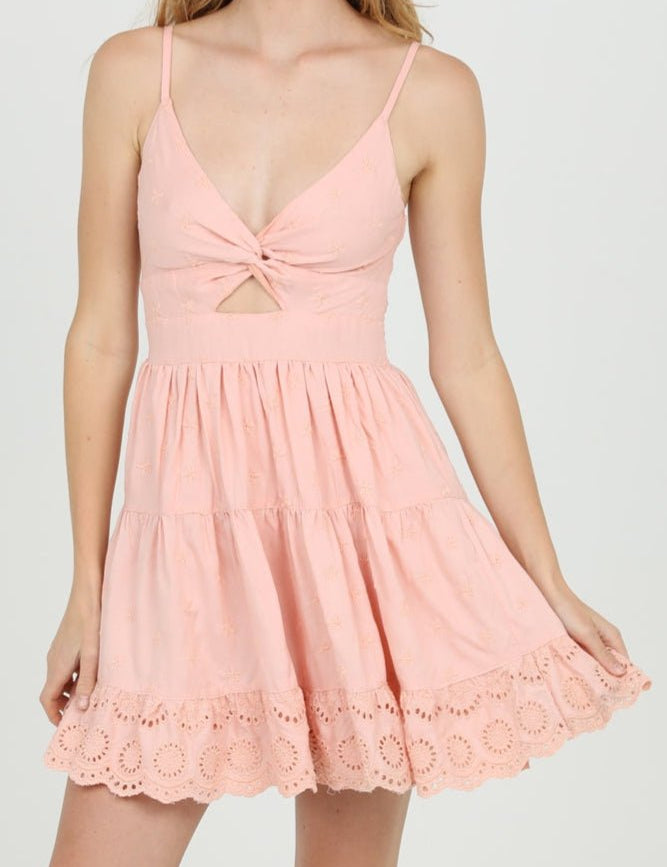 All Over Eyelet Embroidered Mini Dress - MTT Collective