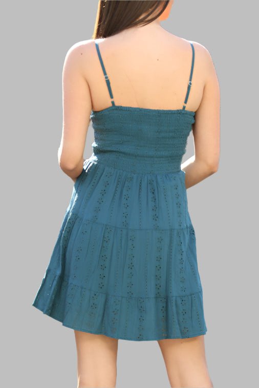 All Over Eyelet Embroidered Mini Dress - MTT Collective