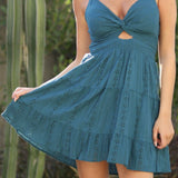 All Over Eyelet Embroidered Mini Dress - MTT Collective