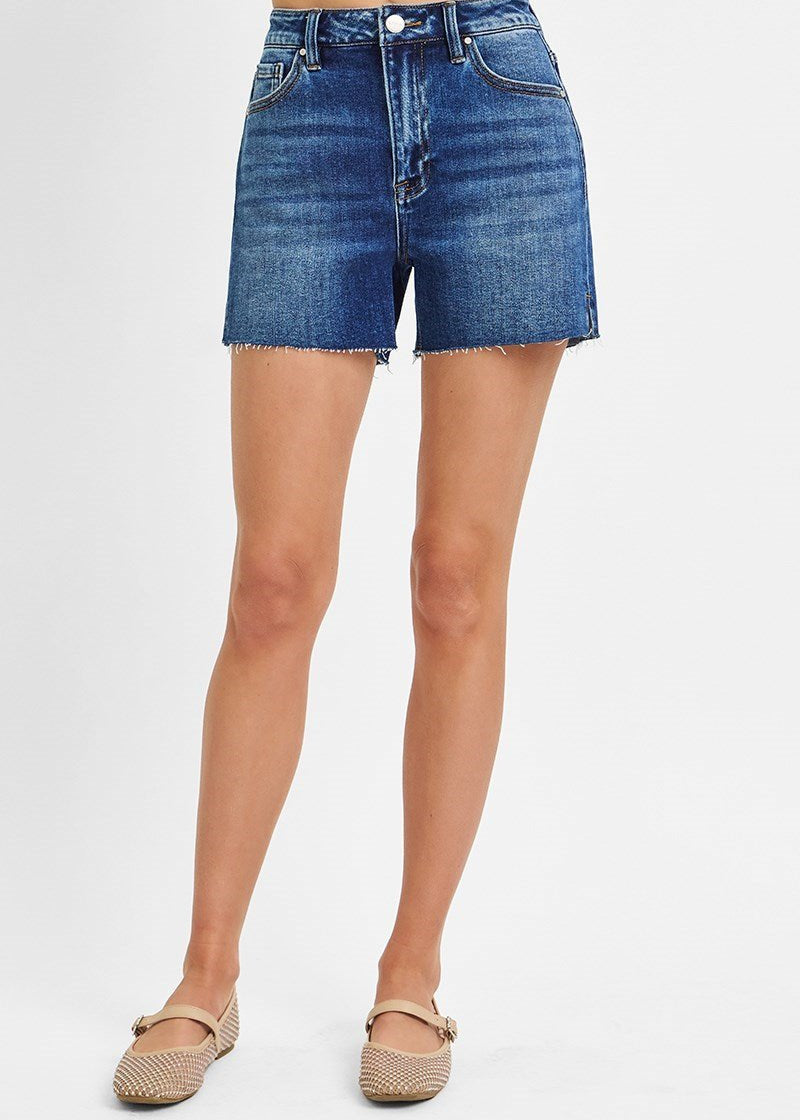 Allison High Rise Raw Cut Hem Shorts - MTT Collective