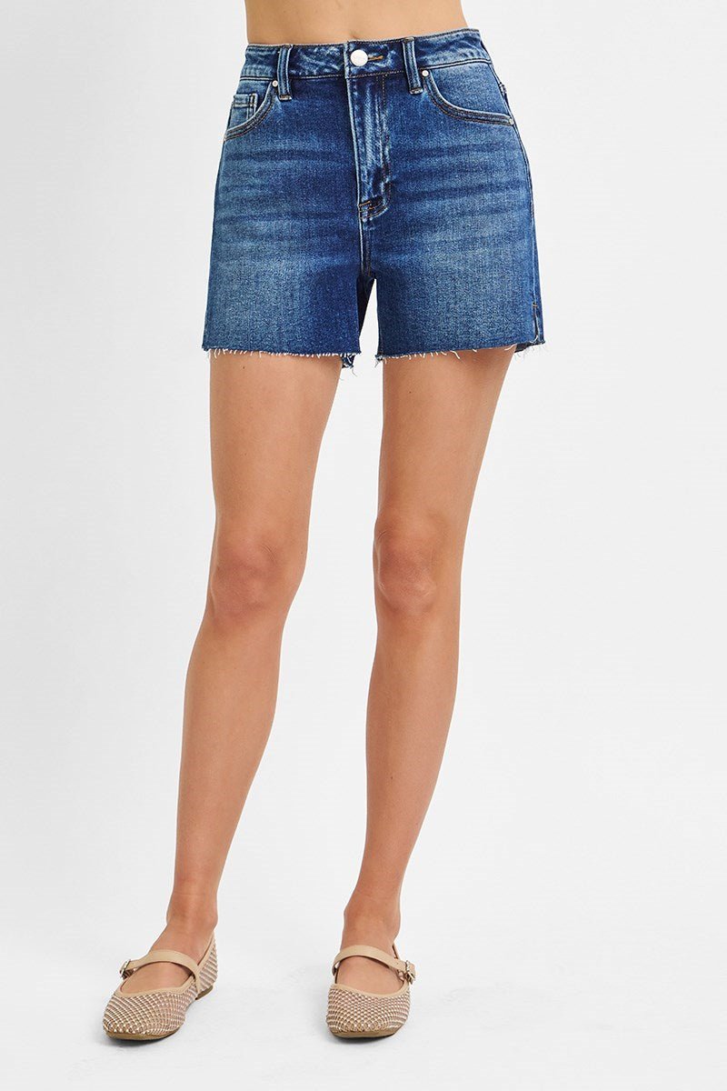 Allison High Rise Raw Cut Hem Shorts - MTT Collective