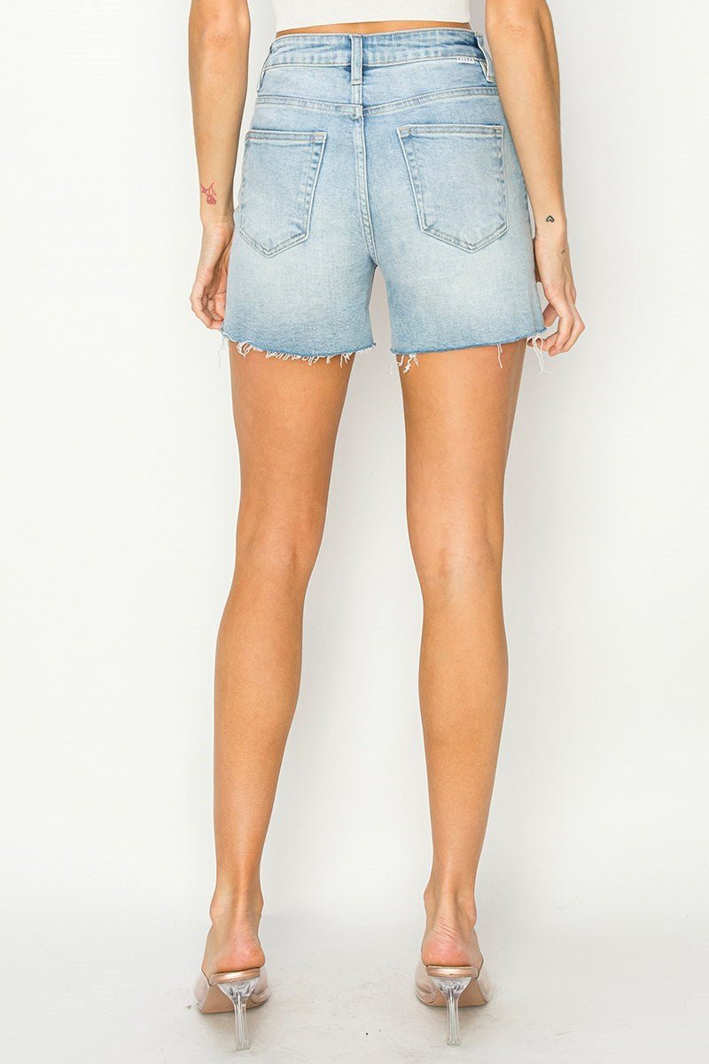 Allison High Rise Raw Cut Hem Shorts - MTT Collective