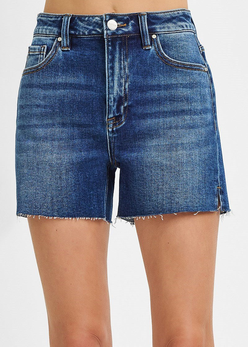 Allison High Rise Raw Cut Hem Shorts - MTT Collective