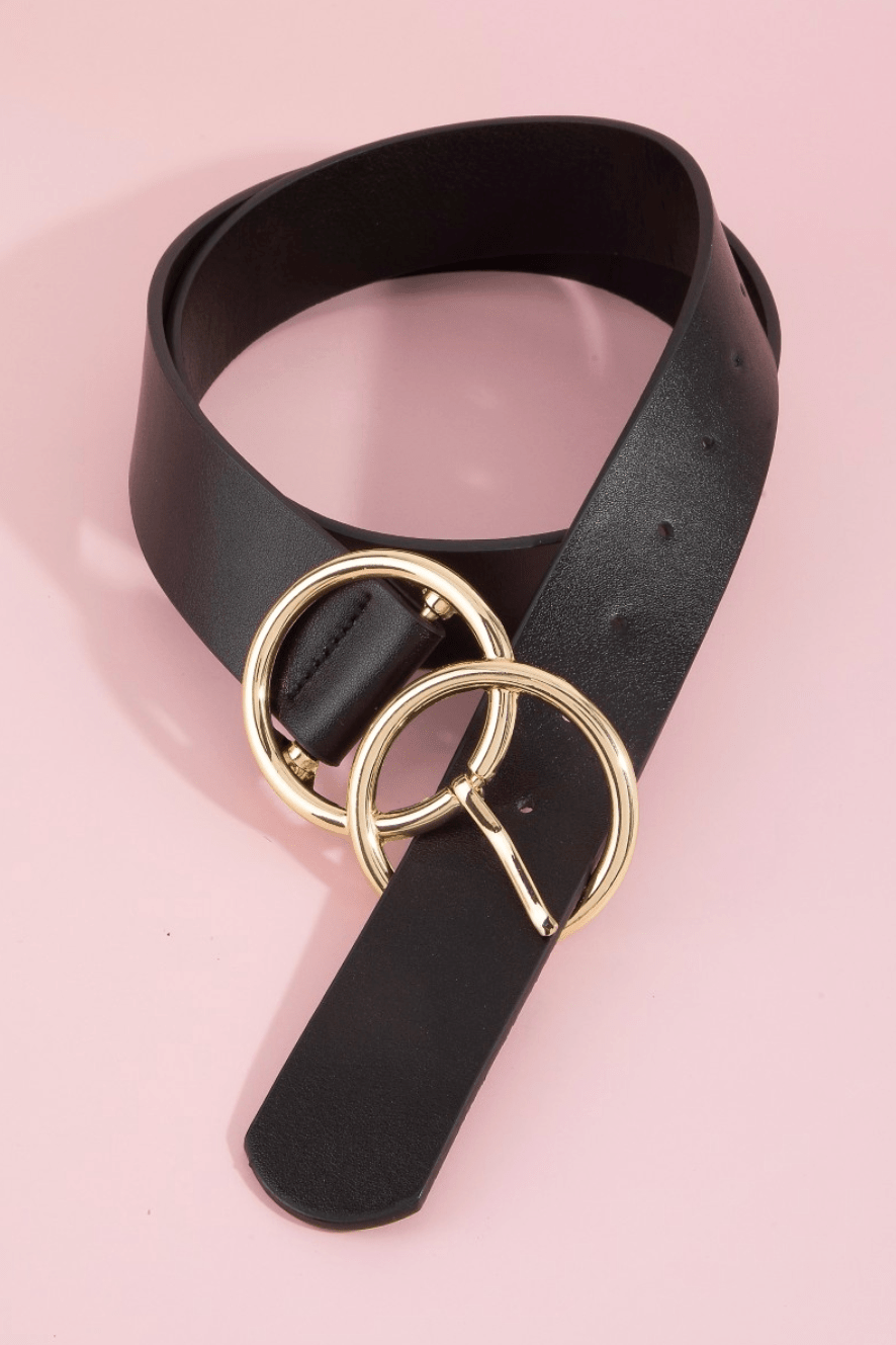 Alma Double Hoop Buckle Vegan Leather Belt - MTT Collective