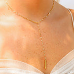 Alora Y - Shaped Blank Bar Lariat Necklace - MTT Collective