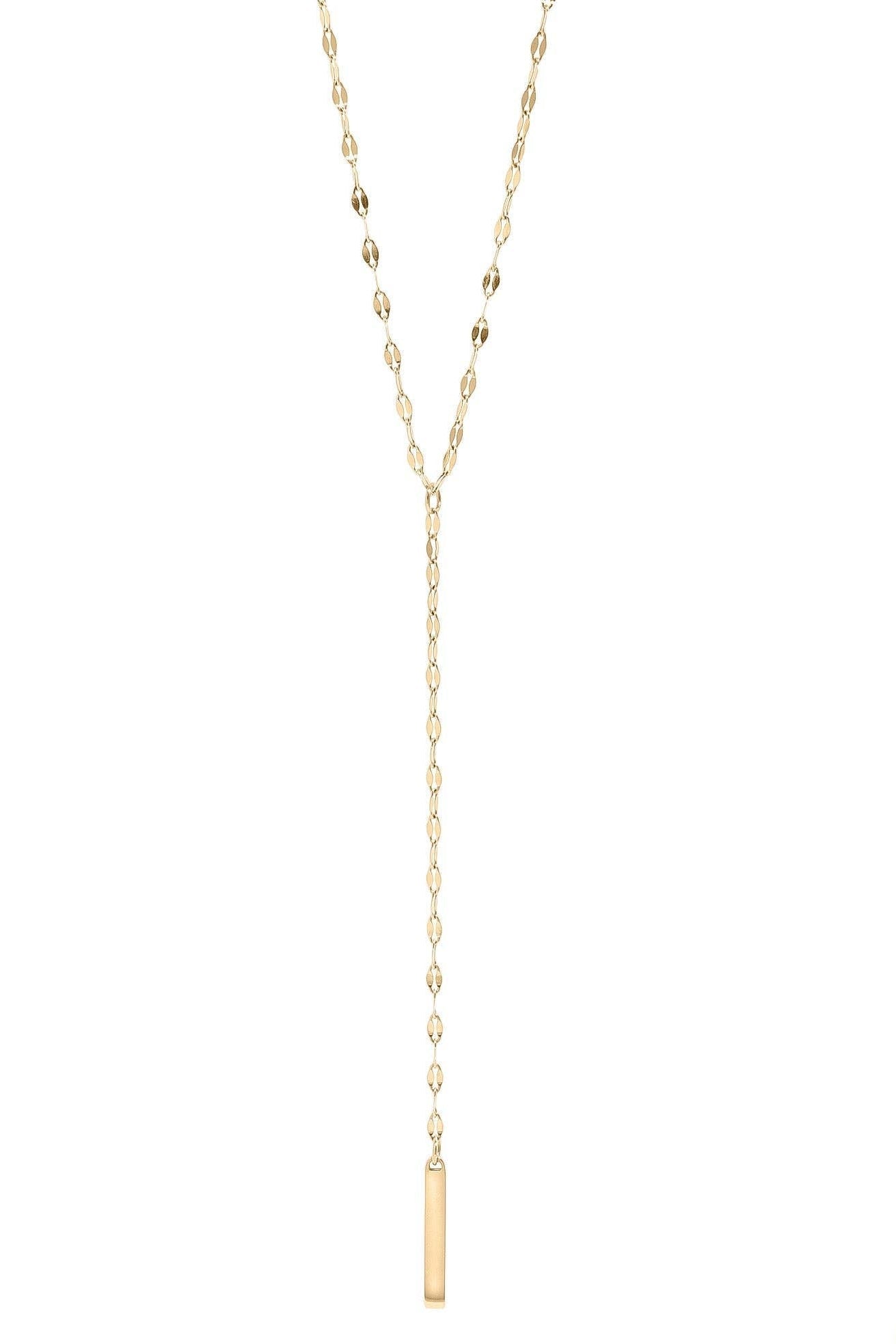 Alora Y - Shaped Blank Bar Lariat Necklace - MTT Collective