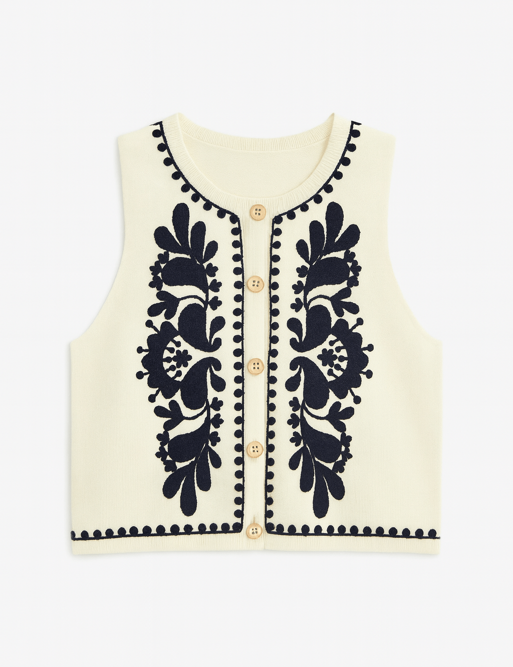 Amara Embroidered Knit Vest Top - MTT Collective