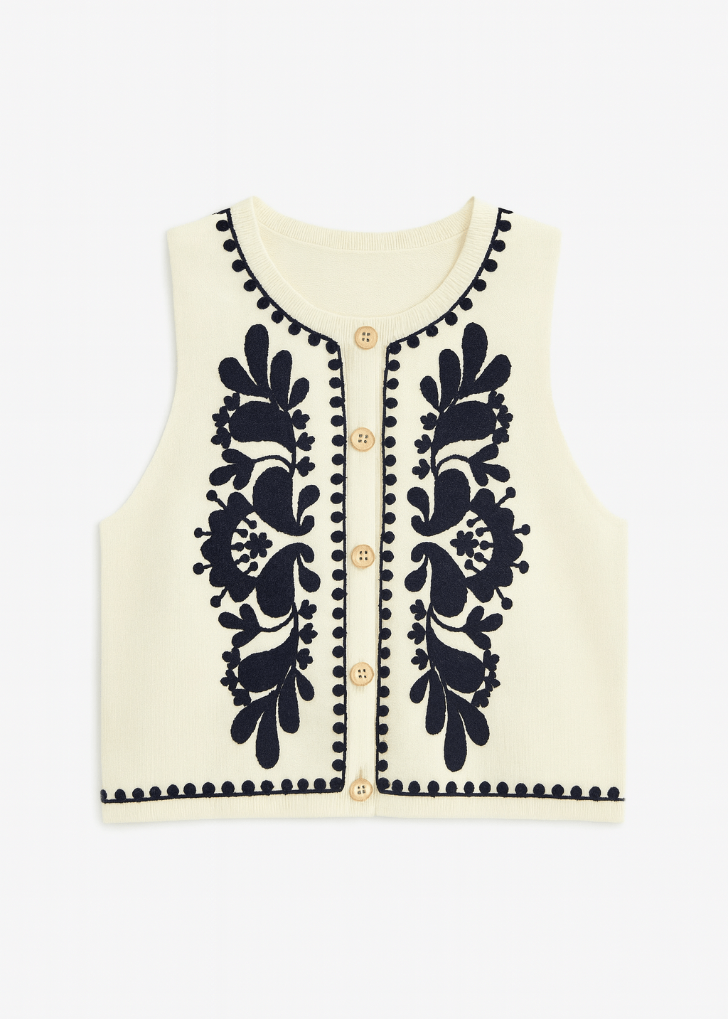 Amara Embroidered Knit Vest Top - MTT Collective