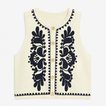 Amara Embroidered Knit Vest Top - MTT Collective