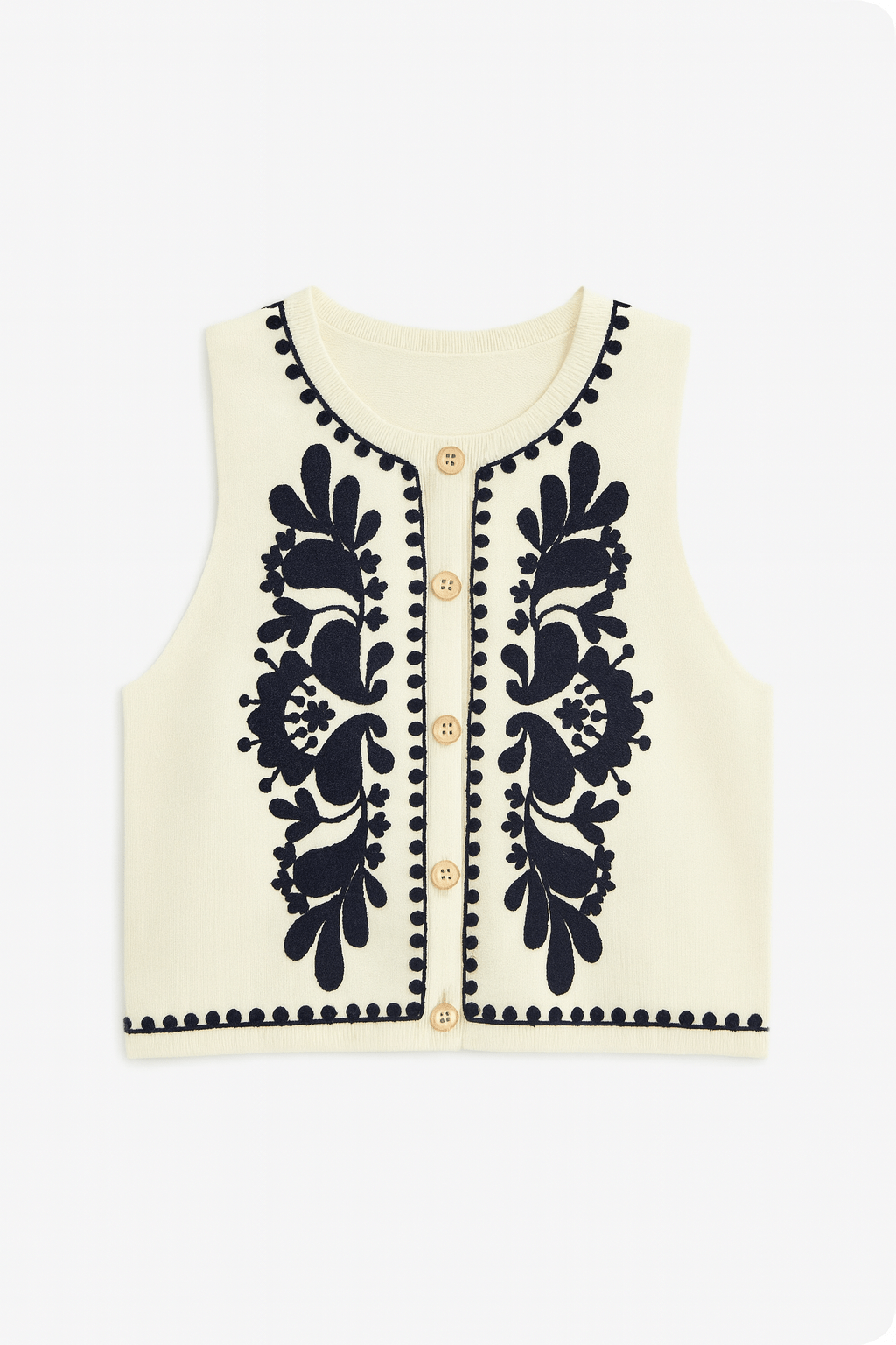 Amara Embroidered Knit Vest Top - MTT Collective