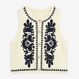 Amara Embroidered Knit Vest Top - MTT Collective