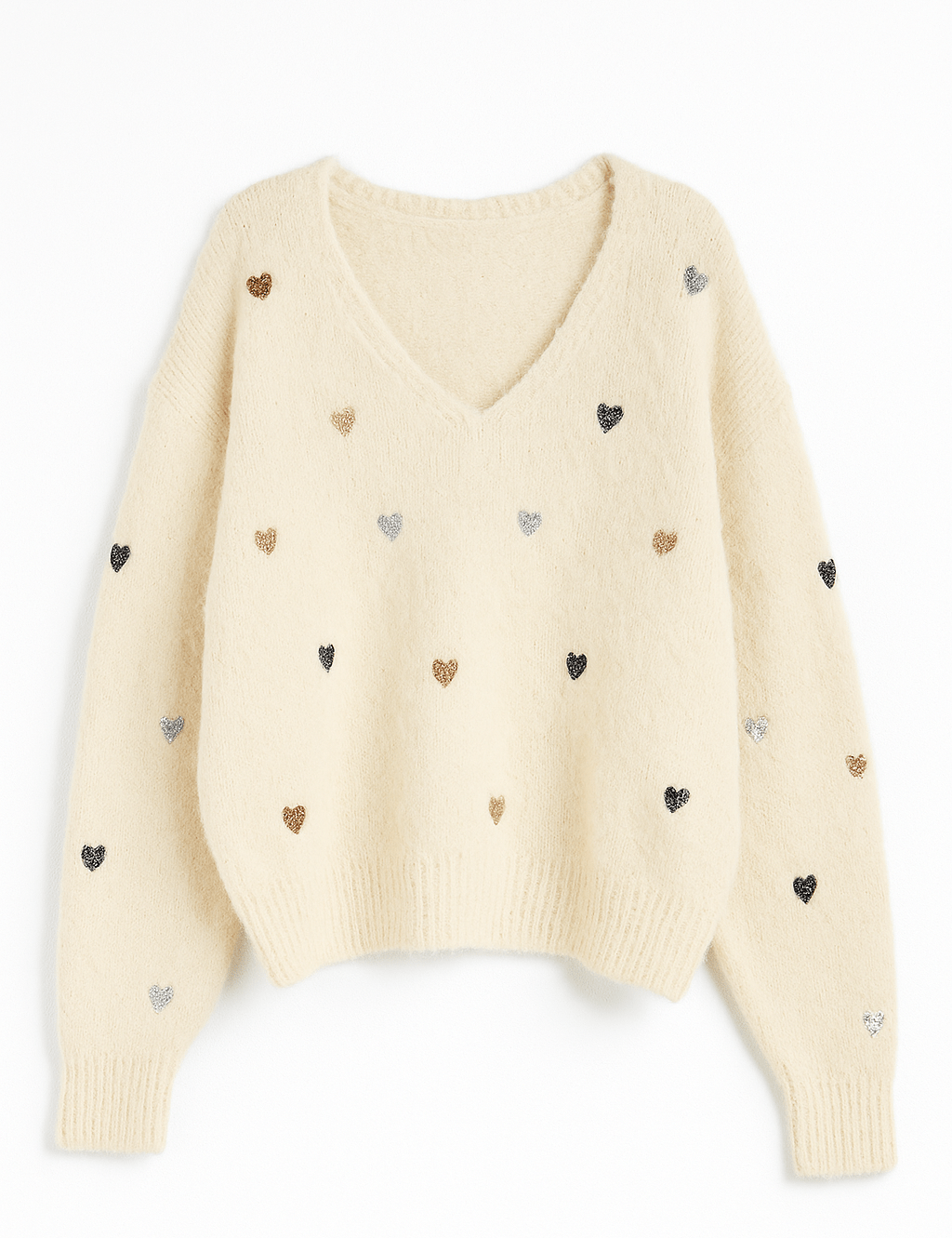 Amelie Sequin Heart Sweater - MTT Collective