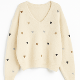 Amelie Sequin Heart Sweater - MTT Collective