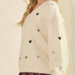 Amelie Sequin Heart Sweater - MTT Collective