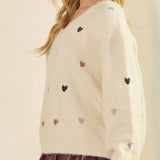 Amelie Sequin Heart Sweater - MTT Collective