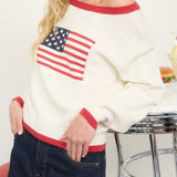 American Flag Knit Pullover Sweater - MTT Collective