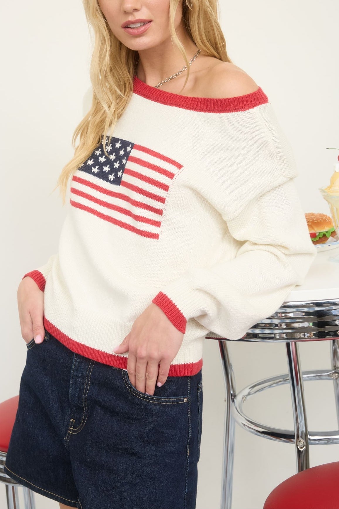American Flag Knit Pullover Sweater - MTT Collective