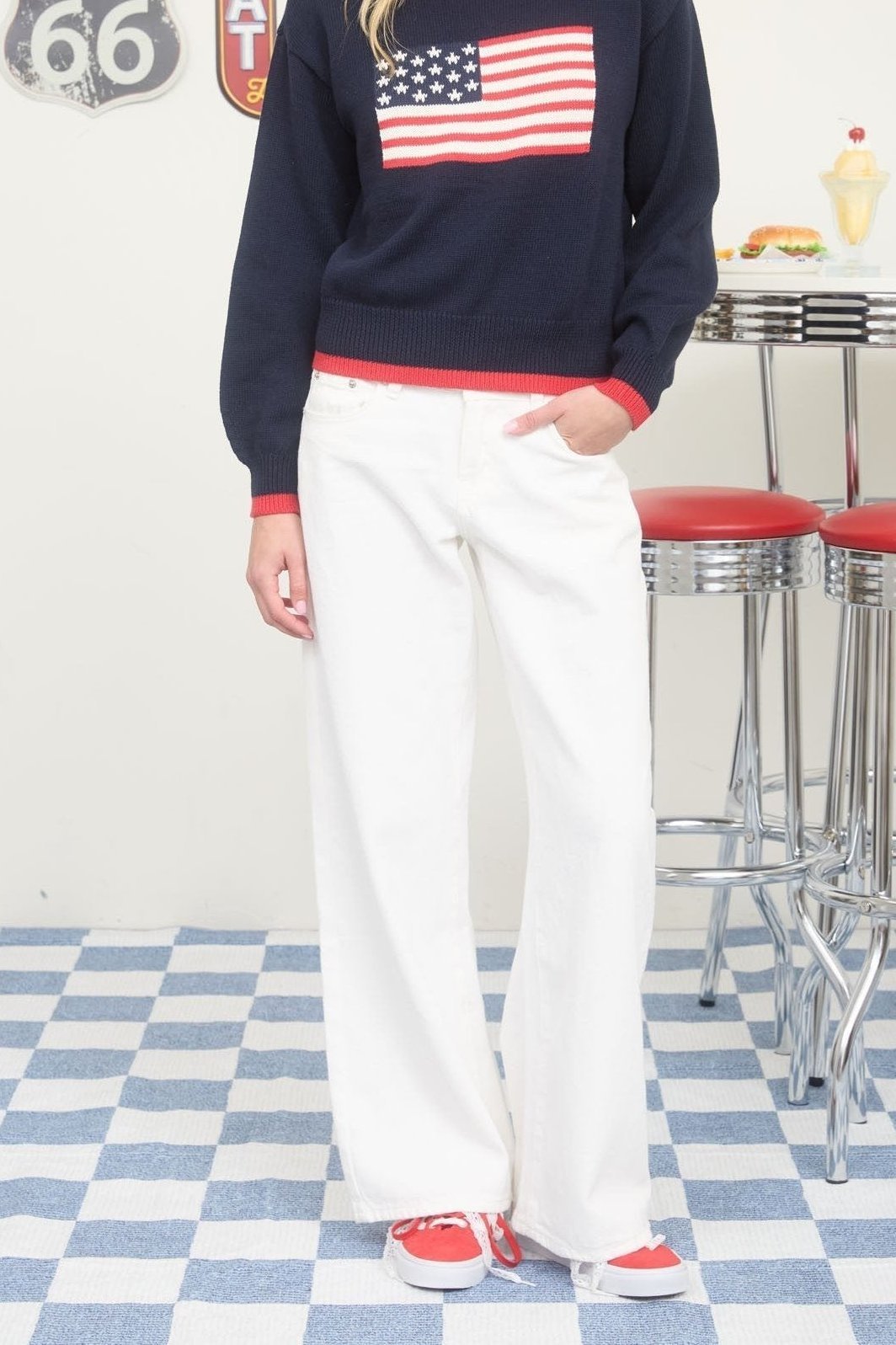 American Flag Knit Pullover Sweater - MTT Collective