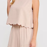 Amira Scallop Edge Soft Linen Top - MTT Collective