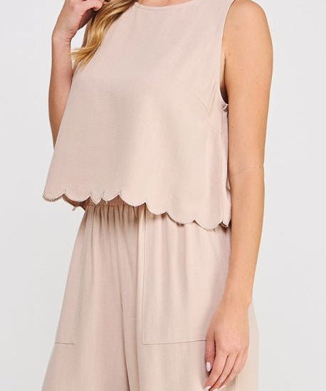 Amira Scallop Edge Soft Linen Top - MTT Collective