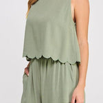 Amira Scallop Edge Soft Linen Top - MTT Collective