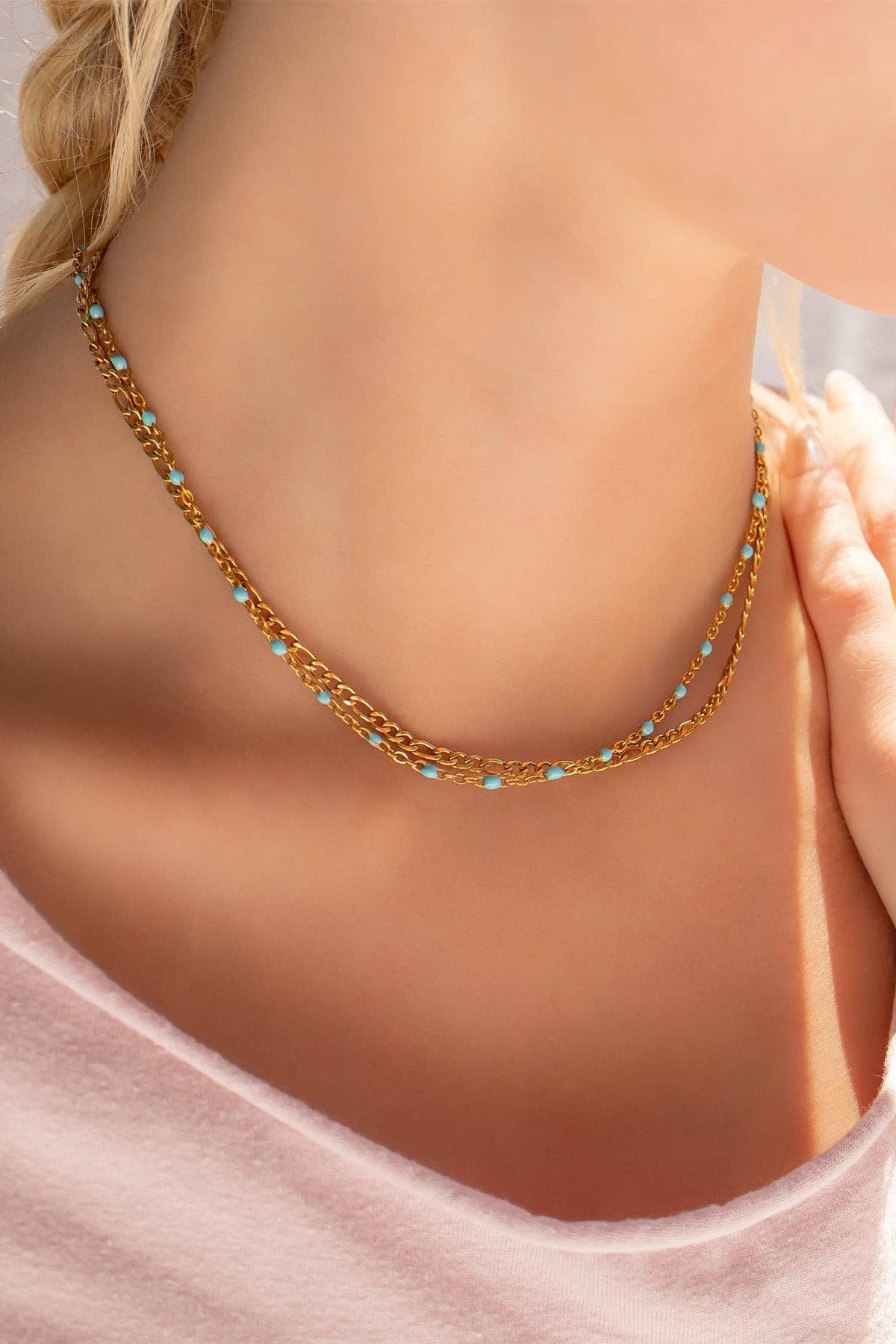 Aniya Turquoise Chain Necklace - MTT Collective