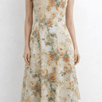 Anna Floral A - Line Midi Dress - MTT Collective