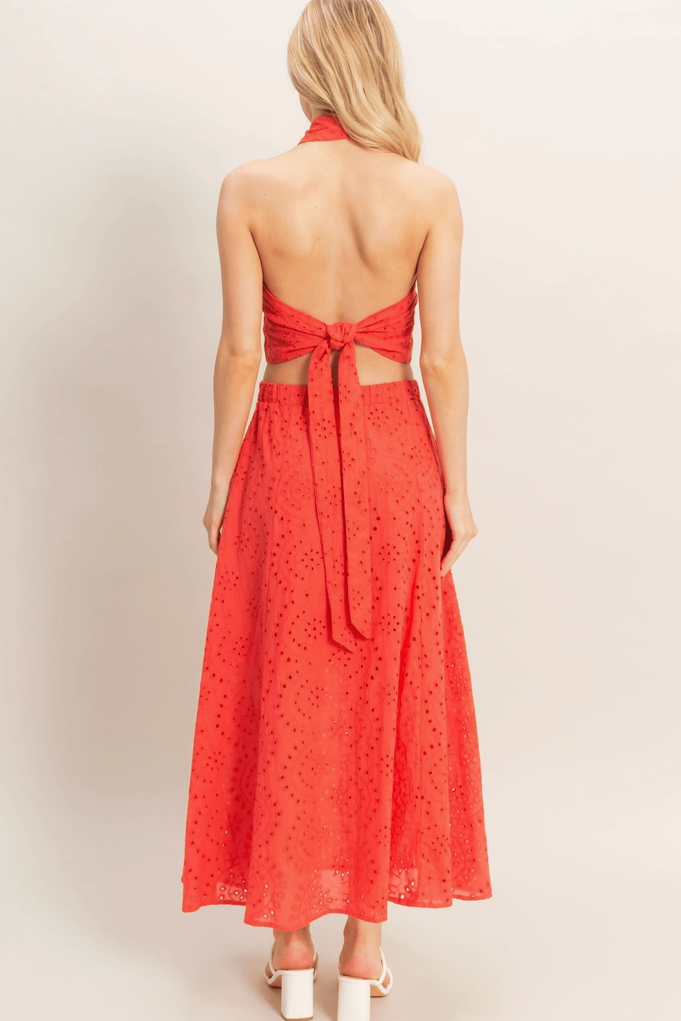 Annalise Eyelet Detailed Midi Skirt - MTT Collective