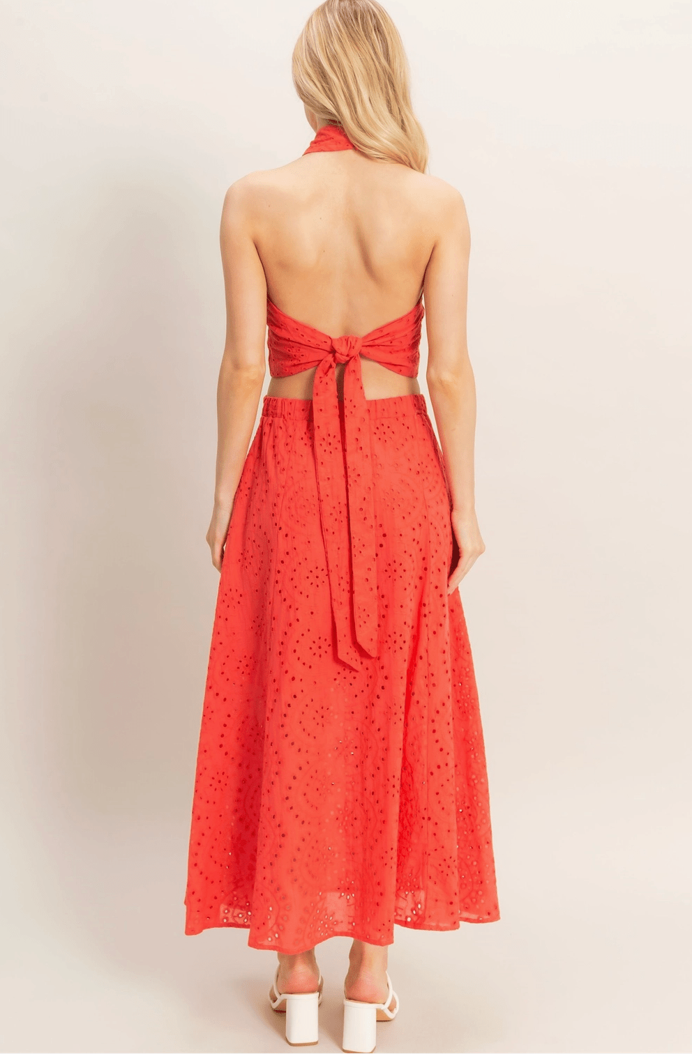 Annalise Eyelet Detailed Midi Skirt - MTT Collective
