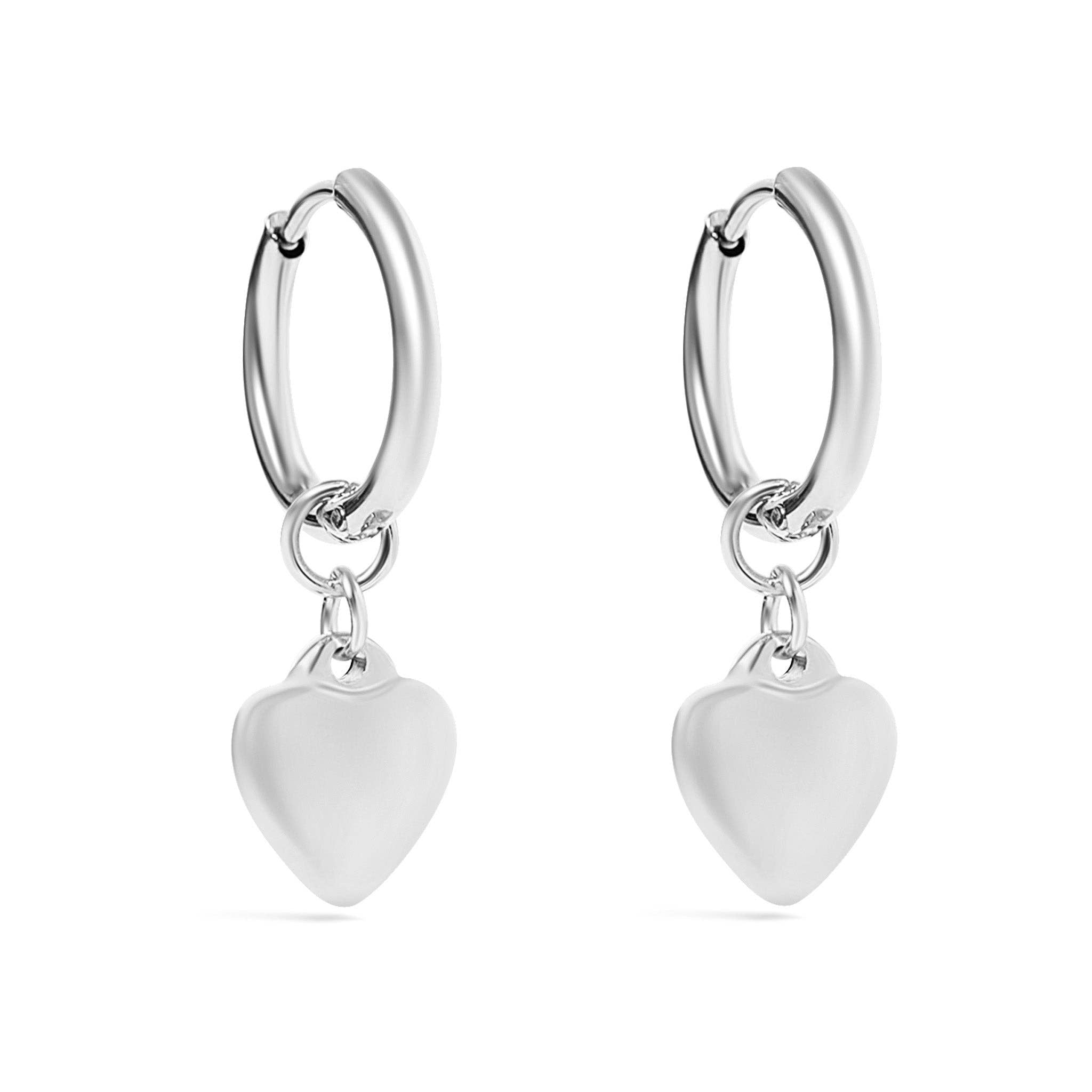 Annie Heart Pendant Hoop Earrings - MTT Collective