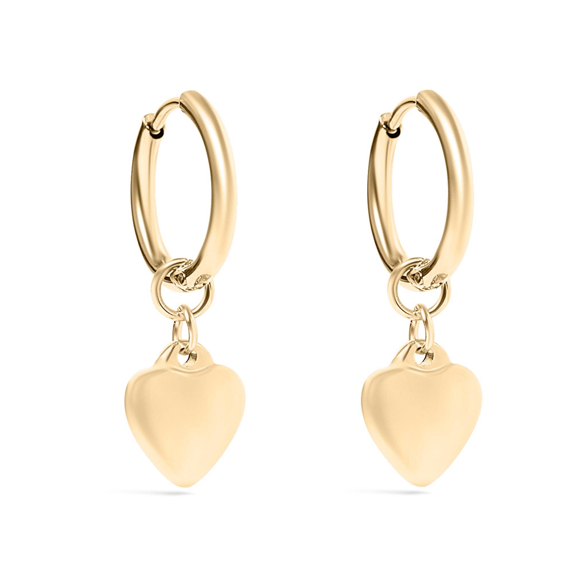 Annie Heart Pendant Hoop Earrings - MTT Collective