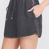 Nessa Washed Chambray Drawstring Shorts