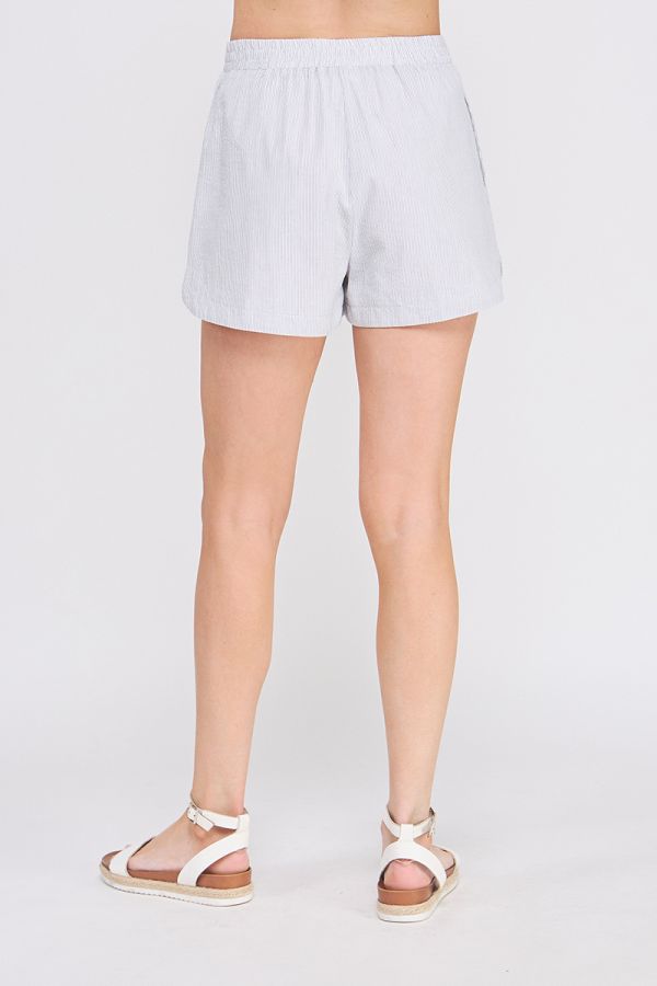 Mariam Pinstripe Linen Shorts