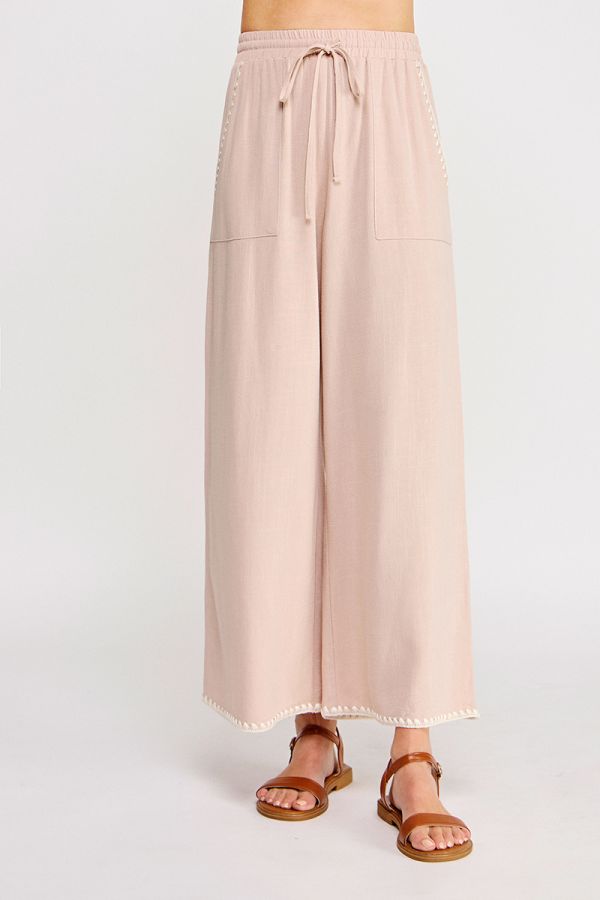 Embroidered Soft Linen Pant
