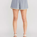 Maddie Soft Linen Embroidered Shorts