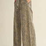 Arden Wide - Leg Leopard Print Trousers - MTT Collective
