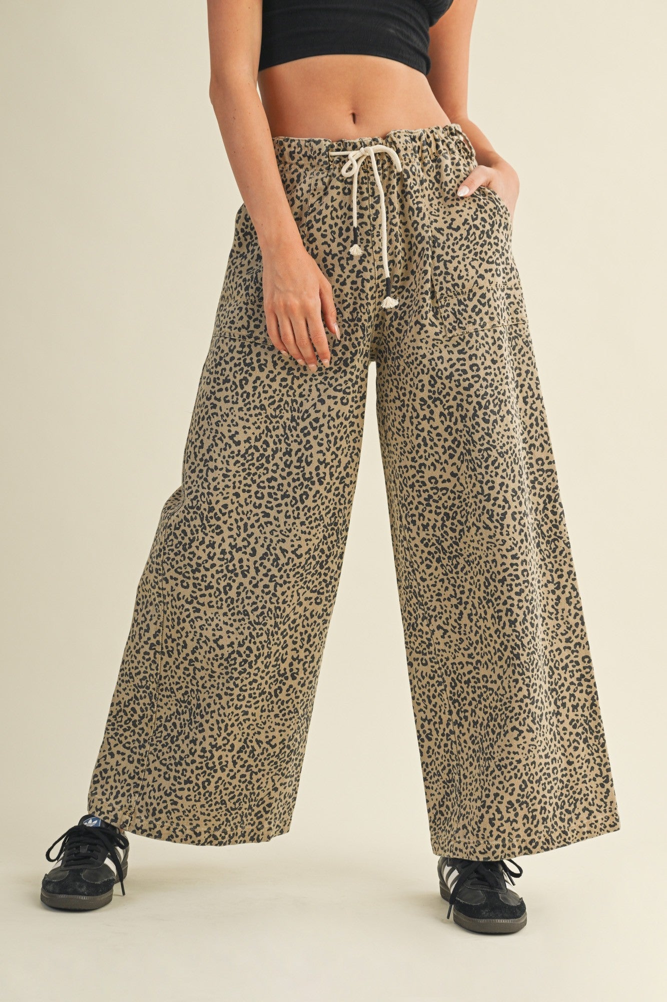 Arden Wide - Leg Leopard Print Trousers - MTT Collective