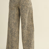 Arden Wide - Leg Leopard Print Trousers - MTT Collective