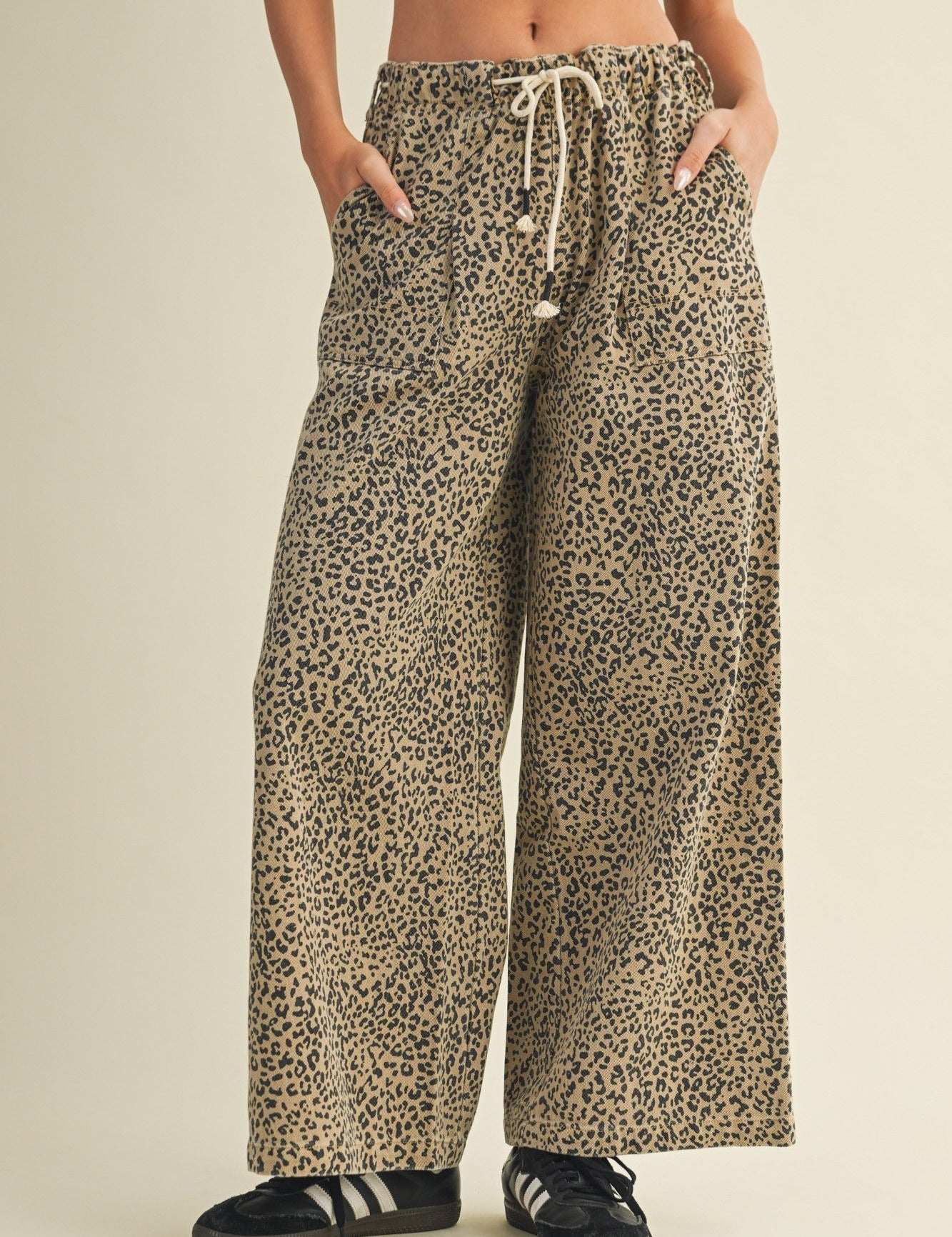 Arden Wide - Leg Leopard Print Trousers - MTT Collective