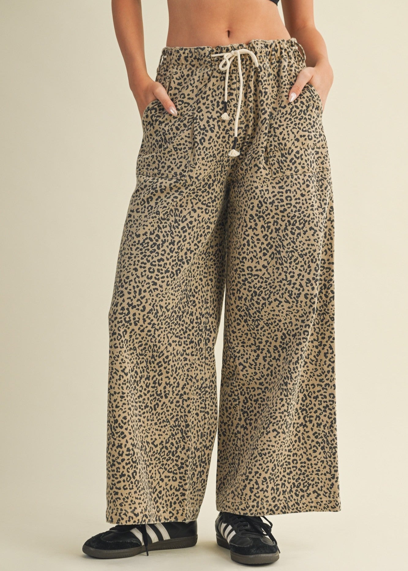 Arden Wide - Leg Leopard Print Trousers - MTT Collective