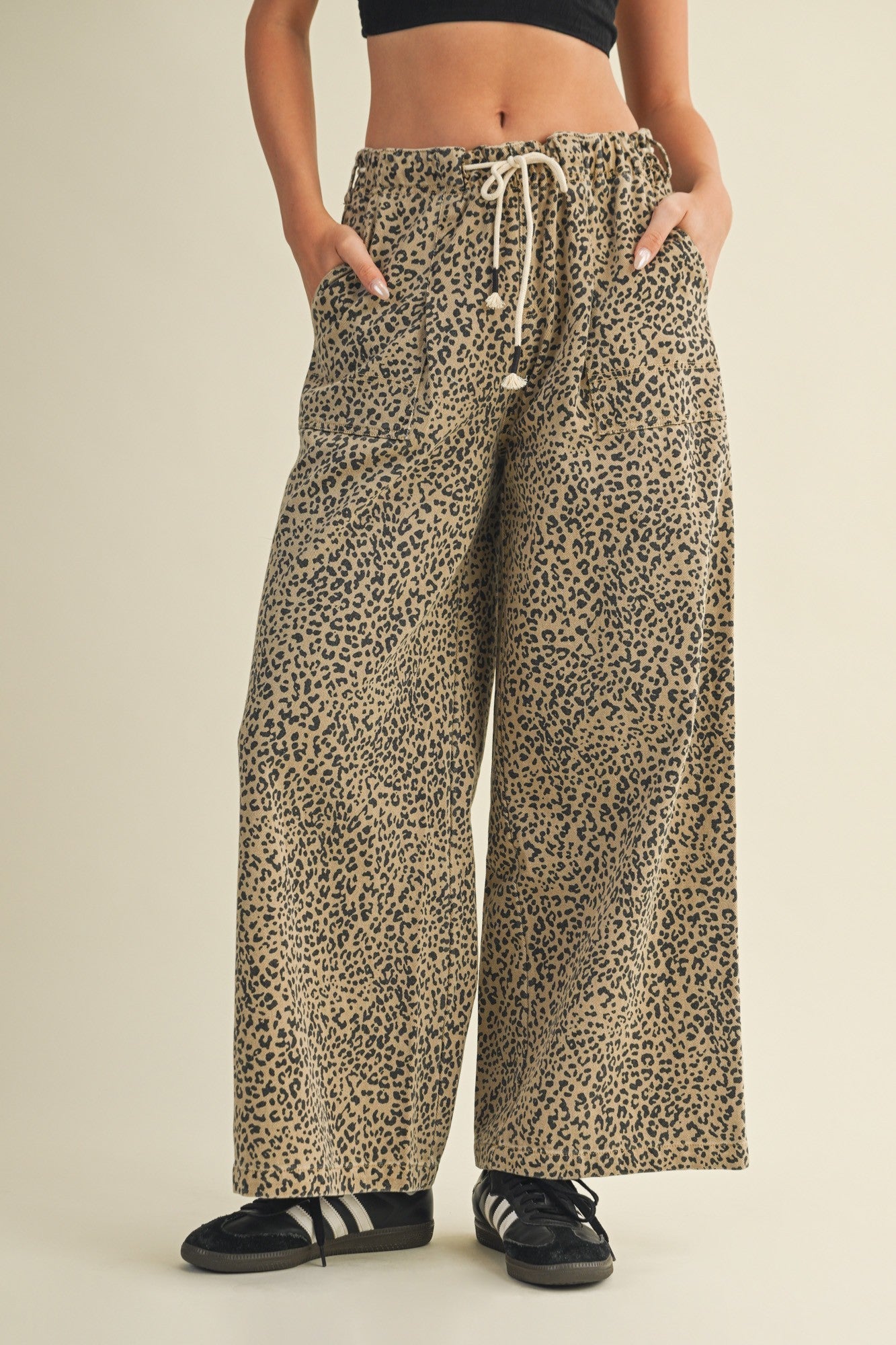 Arden Wide - Leg Leopard Print Trousers - MTT Collective