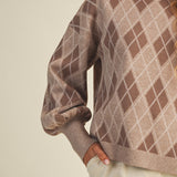 Argyle Knit Pullover Sweater - MTT Collective