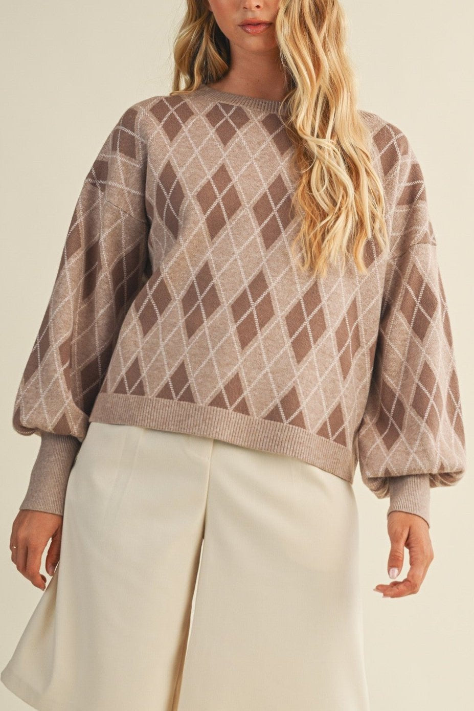 Argyle Knit Pullover Sweater - MTT Collective