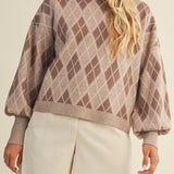 Argyle Knit Pullover Sweater - MTT Collective