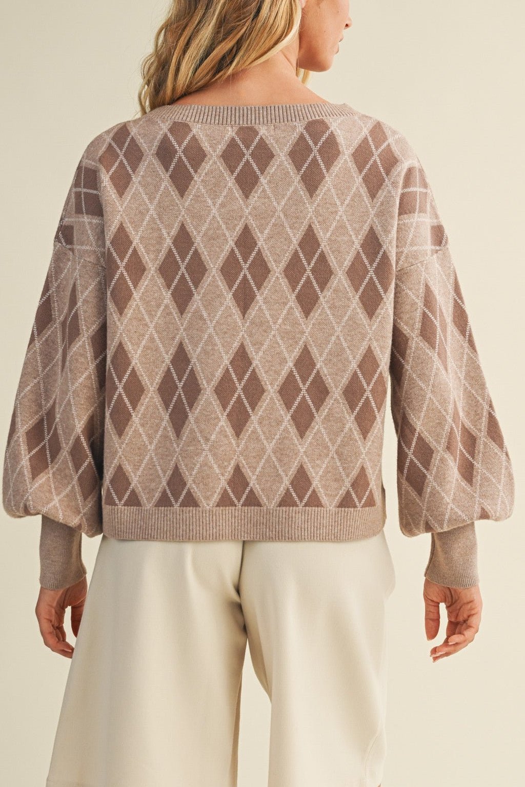 Argyle Knit Pullover Sweater - MTT Collective