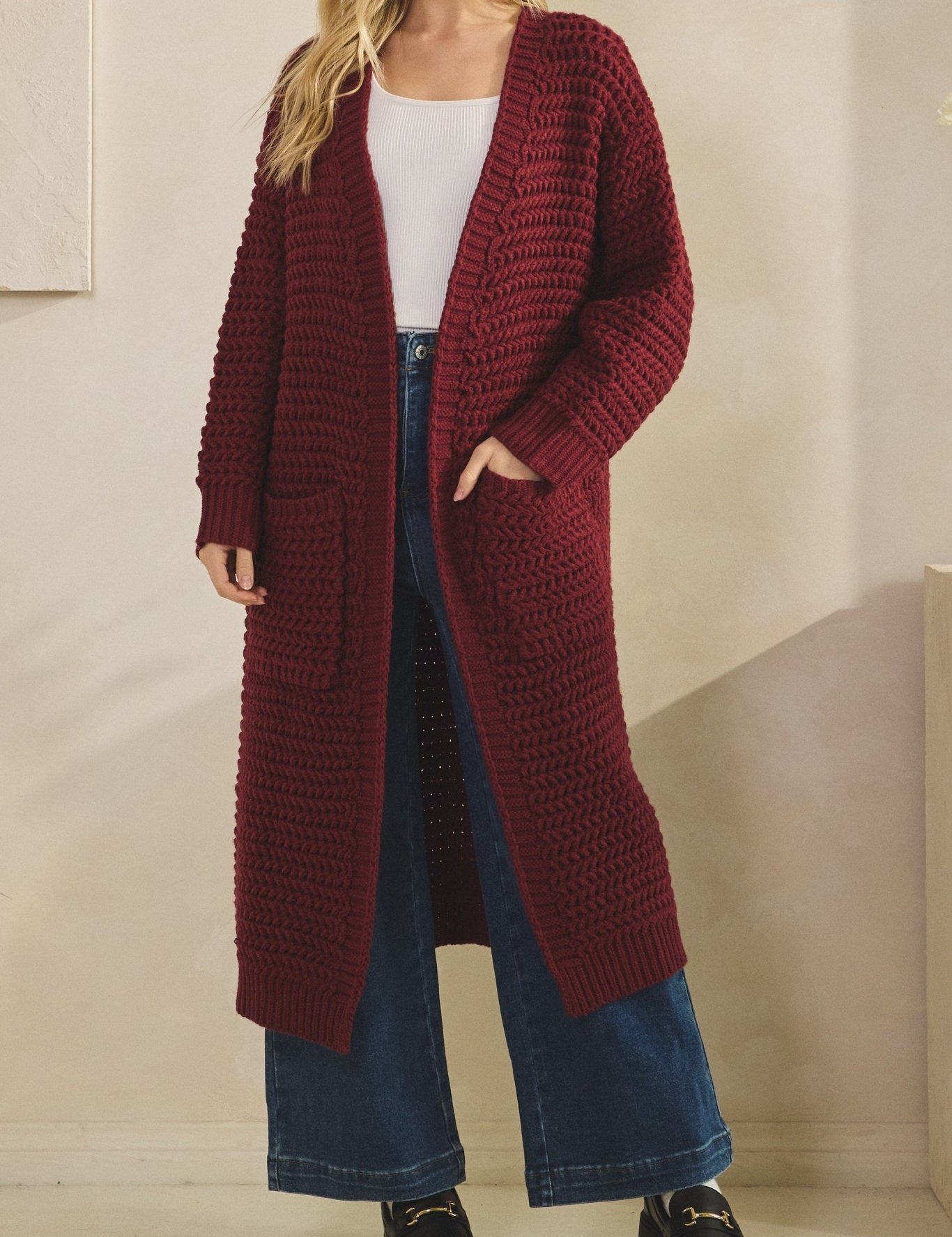 Aspen Waffle Knit Cardigan - MTT Collective