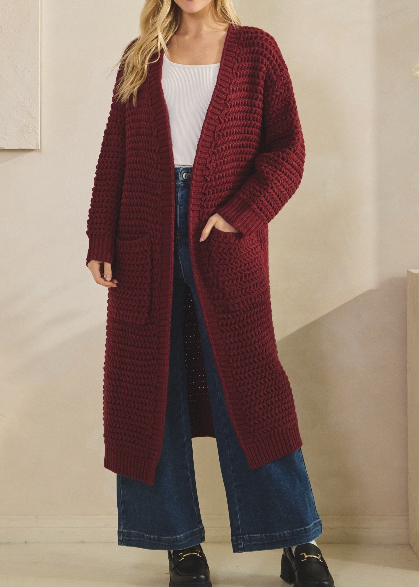 Aspen Waffle Knit Cardigan - MTT Collective