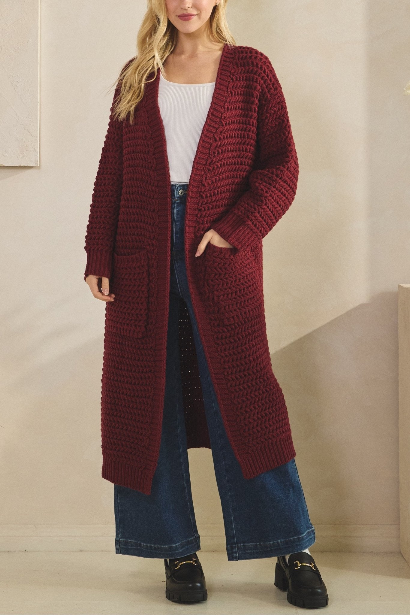 Aspen Waffle Knit Cardigan - MTT Collective