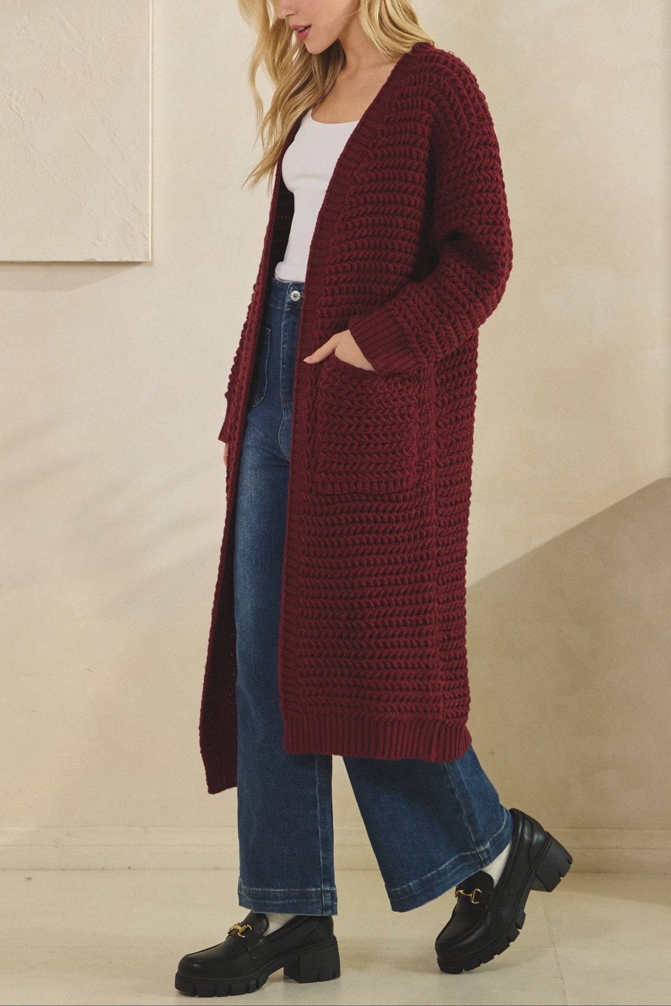 Aspen Waffle Knit Cardigan - MTT Collective